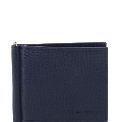Exclusive Saffiano leather credit/business card with money clip leather accessories for women