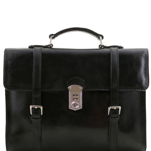 Viareggio - Exclusive leather laptop case with 3 compartments Business