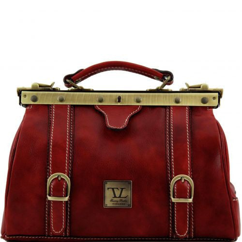 Monalisa - Doctor gladstone leather bag with front straps Business