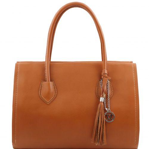 TL Bag - Soft leather bag with tassel detail and shoulder strap Business