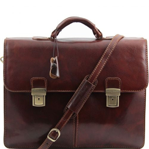 Bolgheri- Leather briefcase 2 compartments Business