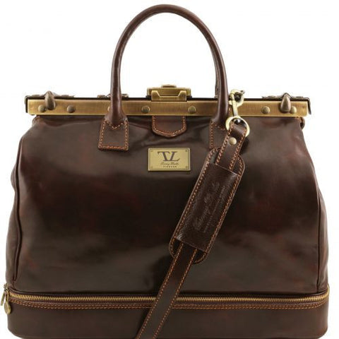 Barcellona - Double-bottom Gladstone Leather Bag