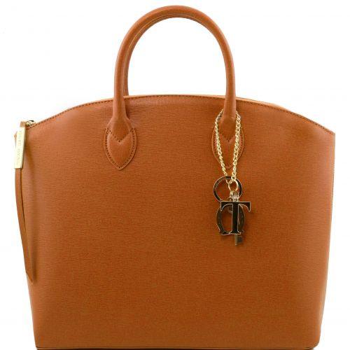 TL KeyLuck - Saffiano leather tote - Large size Business