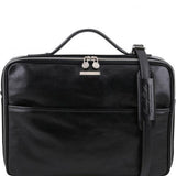 Vicenza - Leather laptop briefcase with zip closure