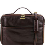 Vicenza - Leather laptop briefcase with zip closure