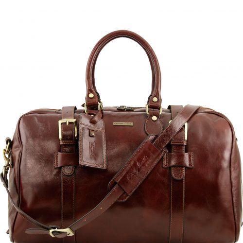 TL Voyager - Leather travel bag with front straps - Large size leather travel bags