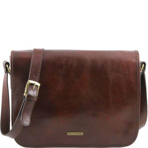 TL Messenger - One compartment leather shoulder bag - Large size Business