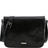 TL Messenger - One compartment leather shoulder bag - Large size