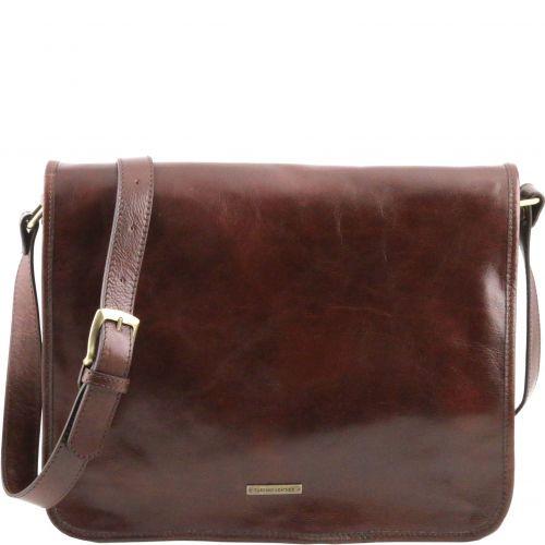 TL Messenger - Two compartments leather shoulder bag - Large size Business