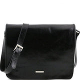 TL Messenger - Two compartments leather shoulder bag - Large size