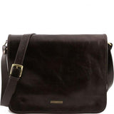 TL Messenger - Two compartments leather shoulder bag - Large size