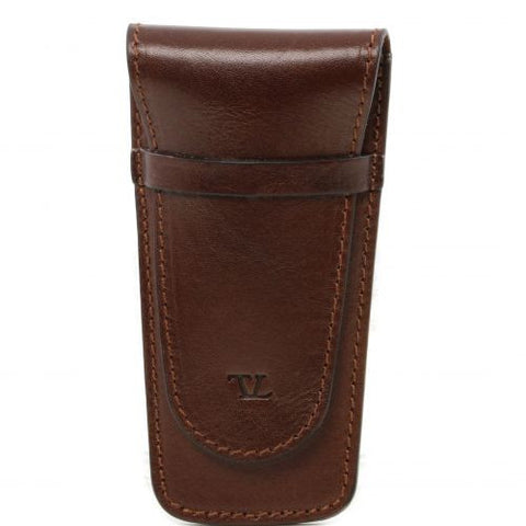Exclusive 2 slots leather pen holder