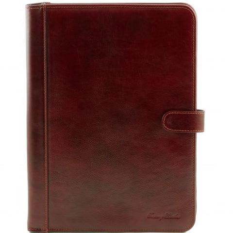 Adriano - Leather document case with button closure