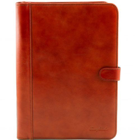 Adriano - Leather document case with button closure