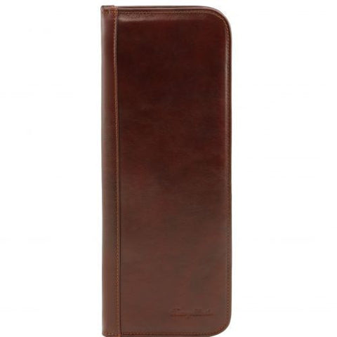 Elegant leather travel tie holder