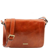 TL Messenger - One compartment leather shoulder bag - Medium size