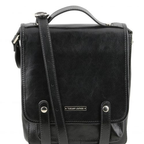 Daniel - Leather shoulder bag with front straps