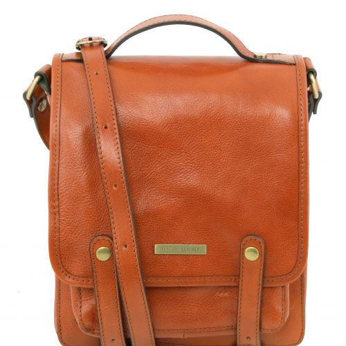 Daniel - Leather shoulder bag with front straps Business