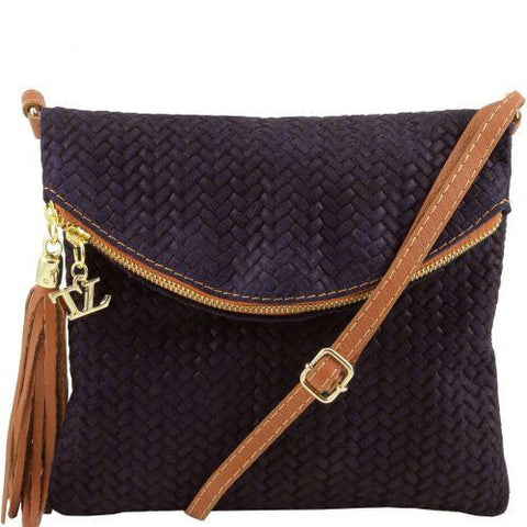 TL Bag - Herringbone printed shoulder bag with tassel detail