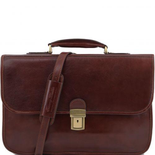 San Gimignano - Leather briefcase 2 compartments Business