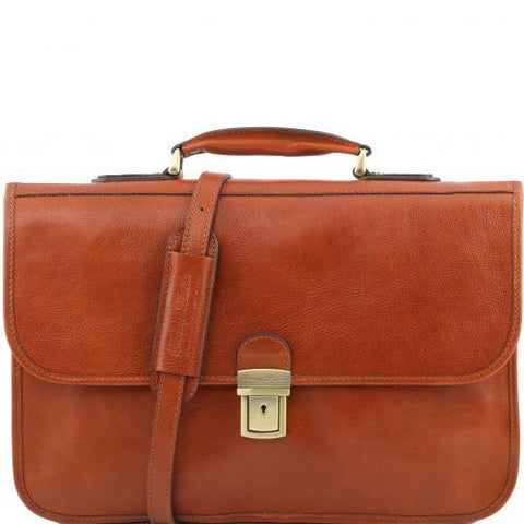 San Gimignano - Leather briefcase 2 compartments