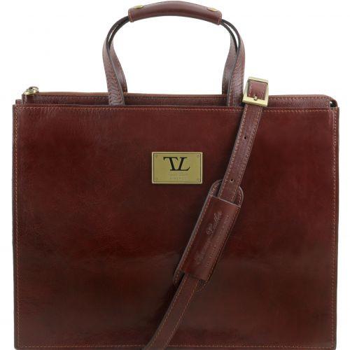 Palermo - Women's Leather briefcase 3 compartments Business