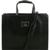 Palermo - Women's Leather briefcase 3 compartments