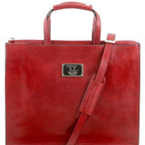 Palermo - Women's Leather briefcase 3 compartments
