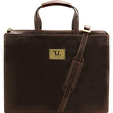 Palermo - Women's Leather briefcase 3 compartments