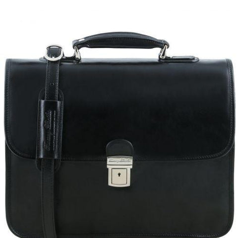 Vernazza - Leather briefcase with Laptop compartment 3 compartments