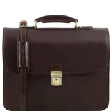 Vernazza - Leather briefcase with Laptop compartment 3 compartments