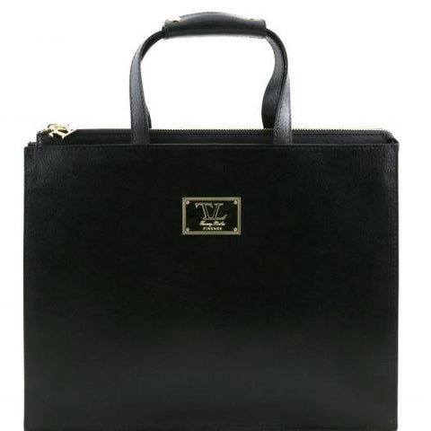 Palermo - Women's Saffiano Leather briefcase 3 compartments