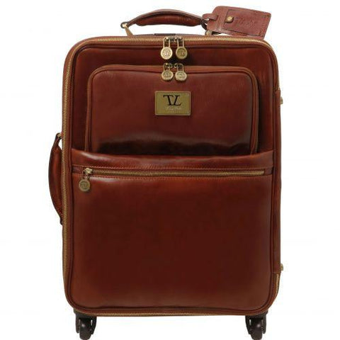 TL Voyager - 4 Wheels vertical leather trolley