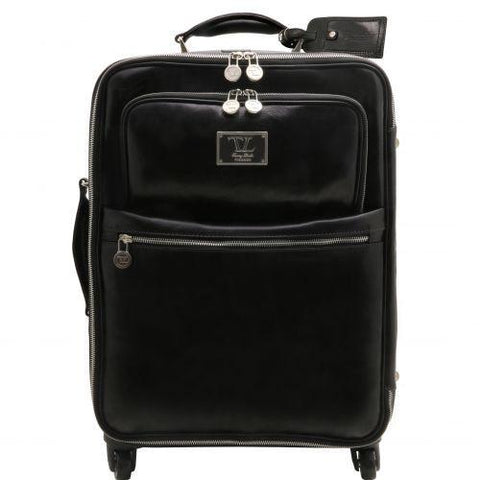 TL Voyager - 4 Wheels vertical leather trolley