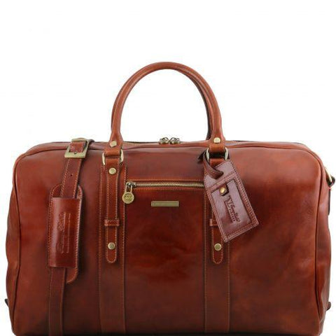 TL Voyager - Leather travel bag with front pocket