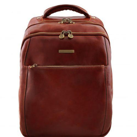Phuket - 3 Compartments leather laptop backpack