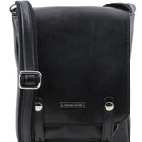 Roby - Leather crossbody bag for men with front straps