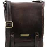 Roby - Leather crossbody bag for men with front straps