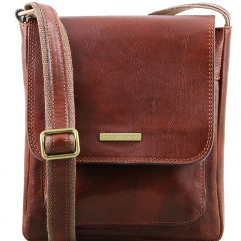 Jimmy - Leather crossbody bag for men with front pocket