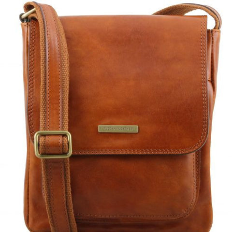 Jimmy - Leather crossbody bag for men with front pocket