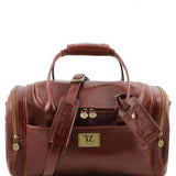 TL Voyager - Travel leather bag with side pockets - Small size