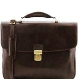 Alessandria - Leather multi compartment TL SMART laptop briefcase