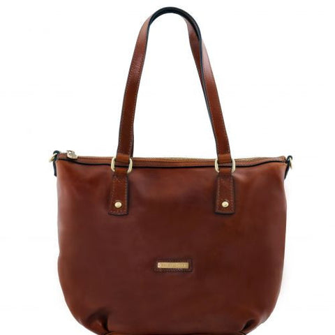 Olga - Leather shopping bag - Large size