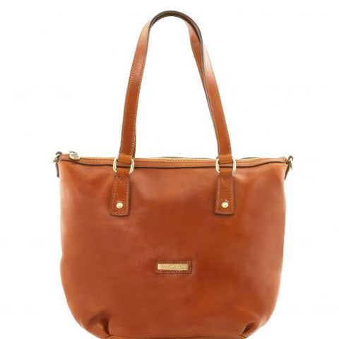 Olga - Leather shopping bag - Large size