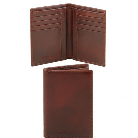 Exclusive leather 2 fold vertical wallet for men