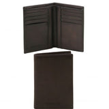 Exclusive leather 2 fold vertical wallet for men