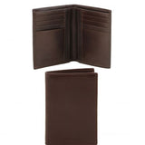 Exclusive leather 2 fold vertical wallet for men