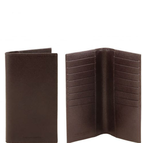 Exclusive vertical Saffiano leather wallet/credit cards holder