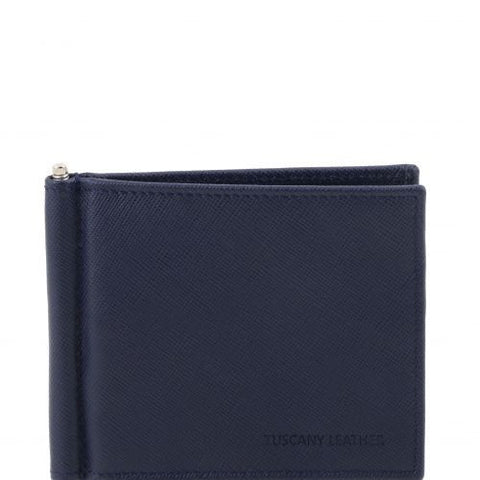 Exclusive Saffiano leather credit/business card with money clip