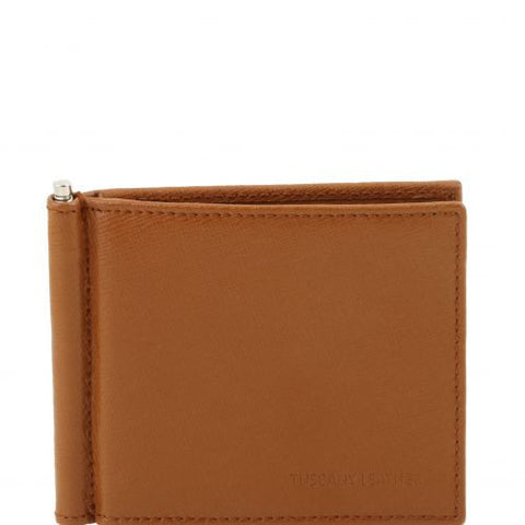 Exclusive Saffiano leather credit/business card with money clip